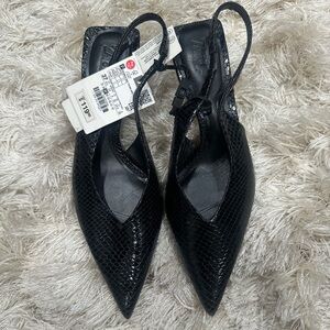 **NWT** Zara Leather Slingback
